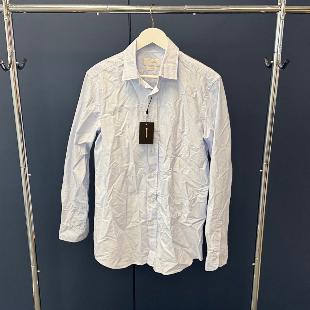 Massimo Dutti Striped Blue Shirt